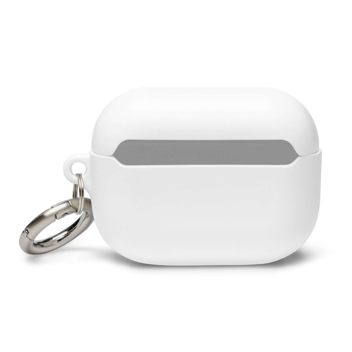 AirPods® Schutzhülle mit Karabiner in weißem Design, idealer Schutz für deine AirPods.