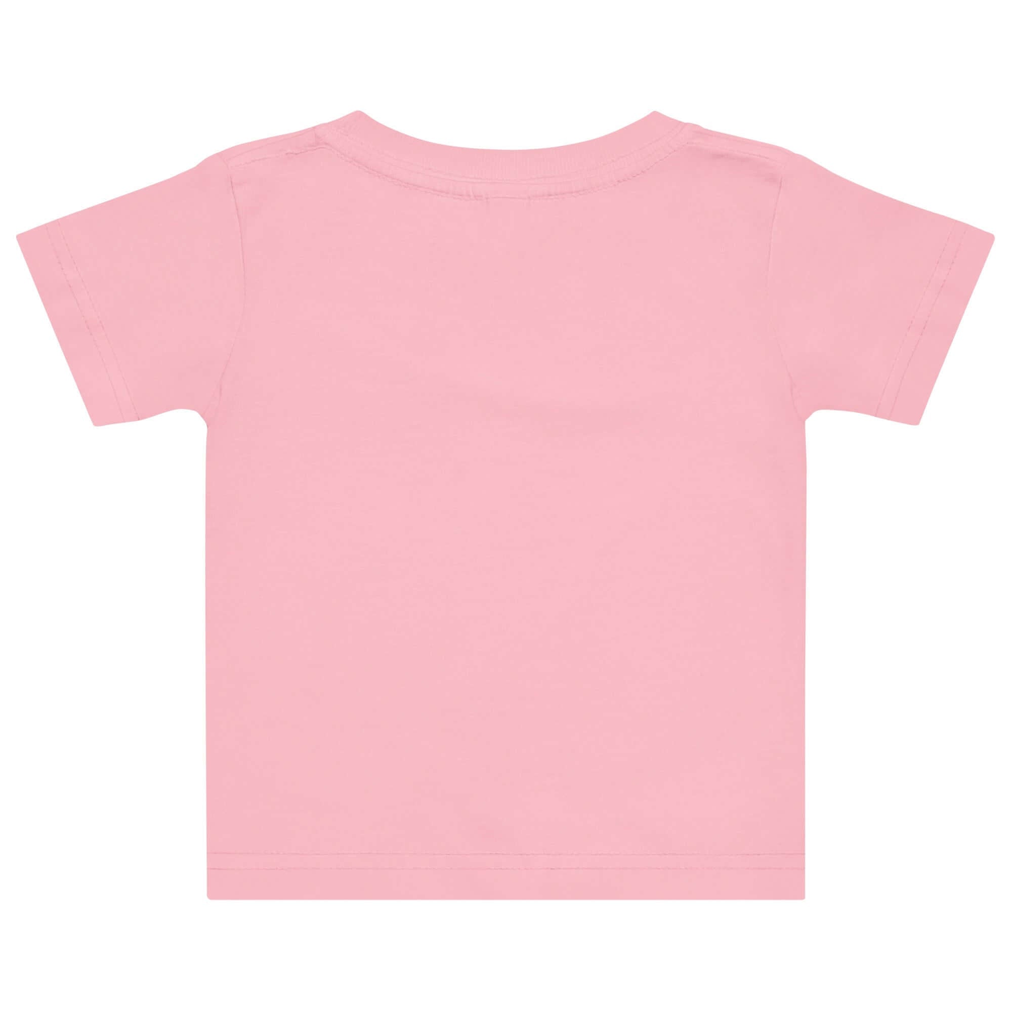 Baby Jersey T-Shirt in rosa, weiches und bequemes T-Shirt für Babys, Rückansicht.