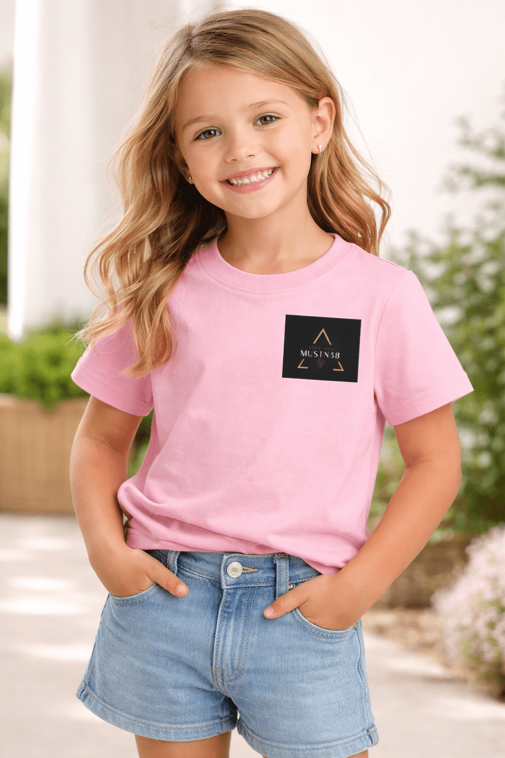 Baby Jersey T-Shirt in Rosa mit Logo, ideal für den ganzen Tag und angenehmes Tragegefühl für dein Baby.