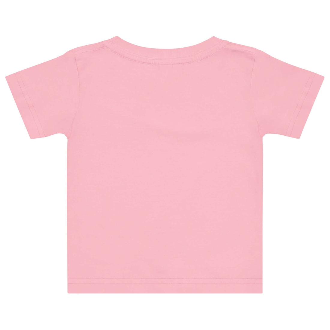 Baby Jersey T-Shirt in rosa, weiches und bequemes T-Shirt für Babys, Rückansicht.