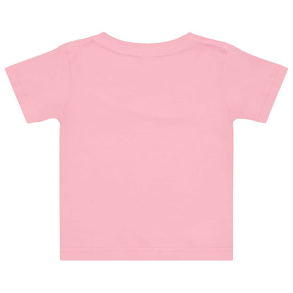 Baby Jersey T-Shirt in rosa, weiches und bequemes T-Shirt für Babys, Rückansicht.